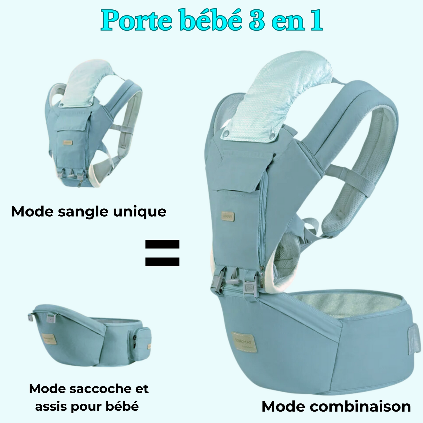 Babynest™  Porte Bébé Evolutif -3-en-1